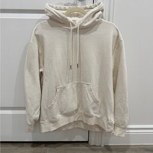 H&M Cream Basic Hoodie Sweatshirt